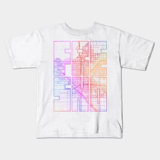 Fresno, USA City Map Typography - Colorful Kids T-Shirt